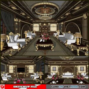 Neoclassical Living room - Sketchup Interior Scene By Duong Nhan
