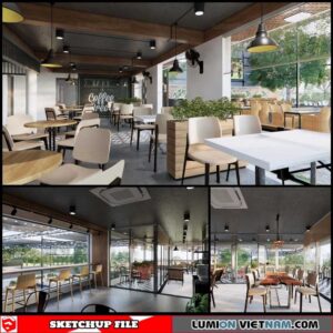 Coffee - Sketchup Interior Scene By Huy Nguyen