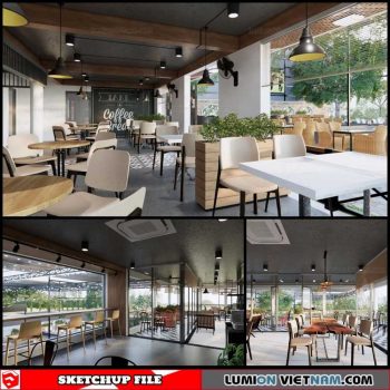 Coffee - Sketchup Interior Scene By Huy Nguyen