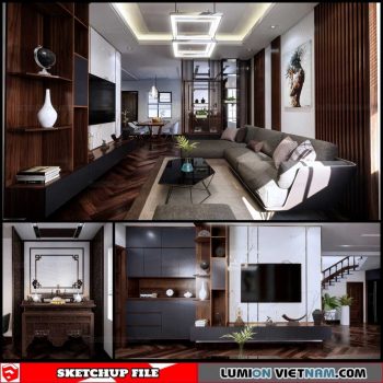 Living room - Sketchup Interior Scene By Tran Thanh Tung