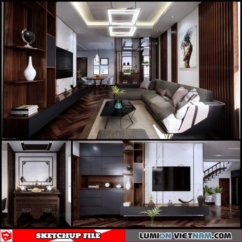 Living room - Sketchup Interior Scene By Tran Thanh Tung