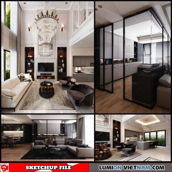 Living room - Sketchup Interior Scene By Van Duong