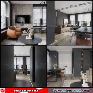 Living room - Sketchup Interior Scene By Trong Thanh