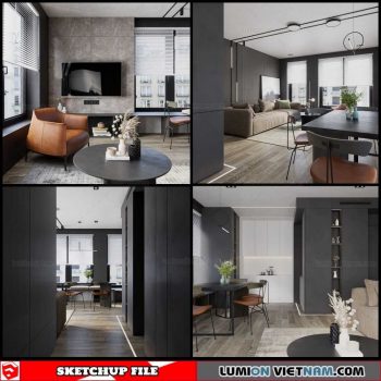 Living room - Sketchup Interior Scene By Trong Thanh