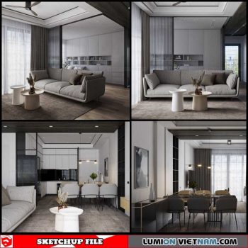 Apartment Room - Sketchup Interior Scene By Trong Thanh