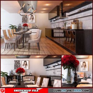 Kitchen - Sketchup Interior Scene By Dinh Quoc
