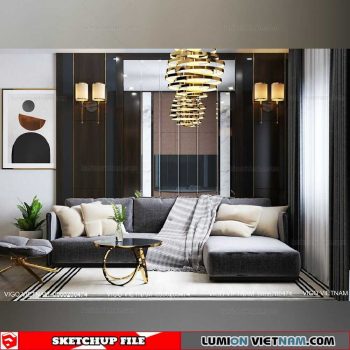 Living room - Sketchup Interior Scene By Xuan Khanh