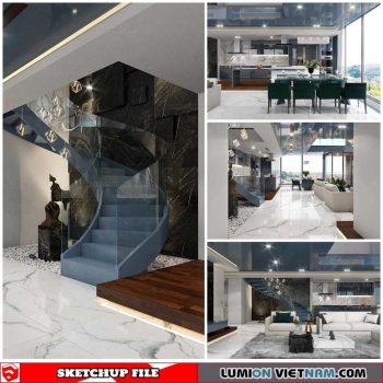 Living room - Sketchup Interior Scene By Tran Hai