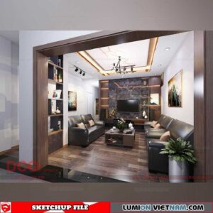 Living room - Sketchup Interior Scene By Nguyen Ha