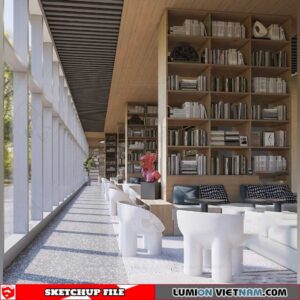 Library Room - Sketchup Interios Models By Dinh Thanh