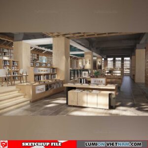 Library Room - Sketchup Interios Models By Dinh Thanh