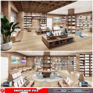 Library Room - Sketchup Interios Models By Dinh Thanh