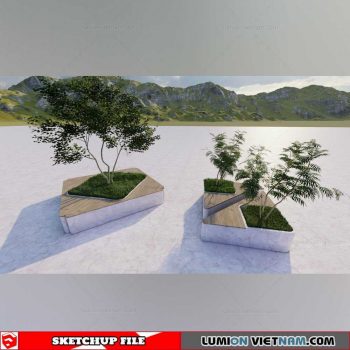 Tree Pot With Seating - Sketchup Models By Dinh Thanh