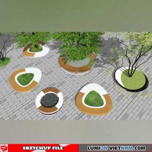Tree Pot With Seating - Sketchup Models By Dinh Thanh
