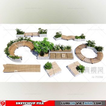 Tree Pot With Seating - Sketchup Models By Dinh Thanh