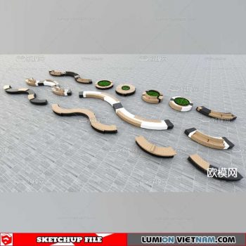 Tree Pot With Seating - Sketchup Models By Dinh Thanh