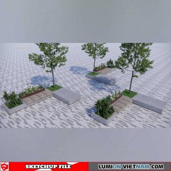 Tree Pot With Seating - Sketchup Models By Dinh Thanh