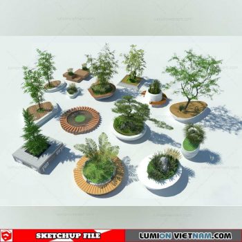 Tree Pot With Seating - Sketchup Models By Dinh Thanh