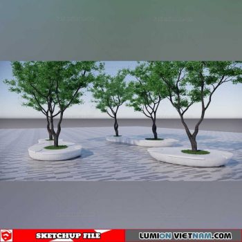 Tree Pot With Seating - Sketchup Models By Dinh Thanh