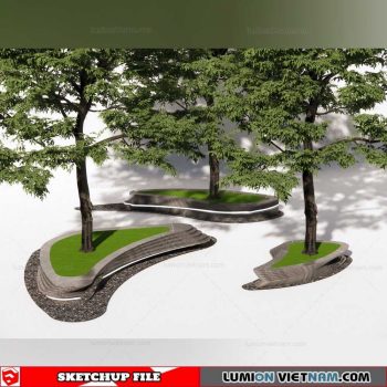 Tree Pot With Seating - Sketchup Models By Dinh Thanh