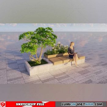 Tree Pot With Seating - Sketchup Models By Dinh Thanh