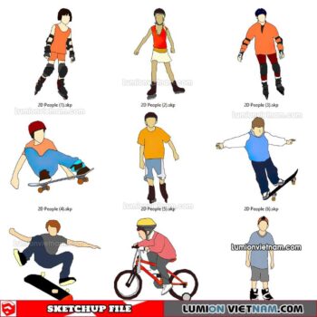 230102. 2D People Sketchup Models