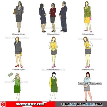 230102. 2D People Sketchup Models