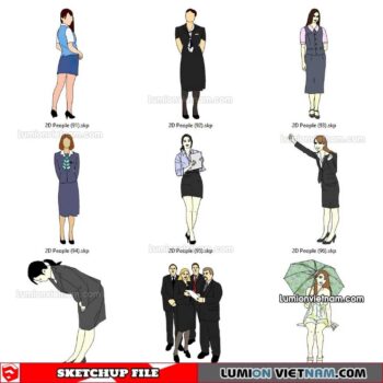 230102. 2D People Sketchup Models