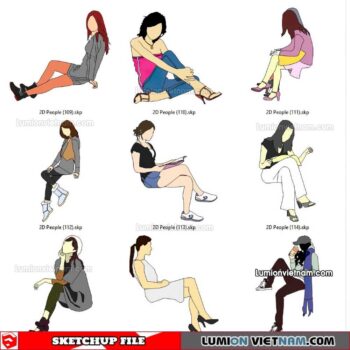 230102. 2D People Sketchup Models