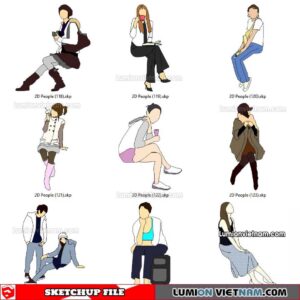 230102. 2D People Sketchup Models