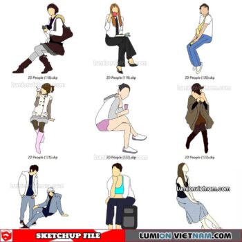 230102. 2D People Sketchup Models