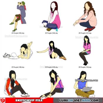 230102. 2D People Sketchup Models