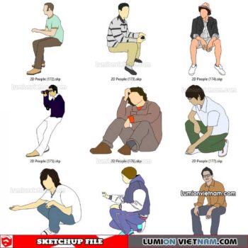 230102. 2D People Sketchup Models