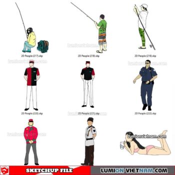 230102. 2D People Sketchup Models