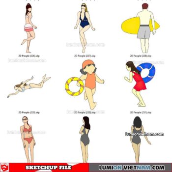 230102. 2D People Sketchup Models