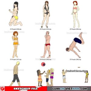 230102. 2D People Sketchup Models