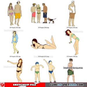 230102. 2D People Sketchup Models
