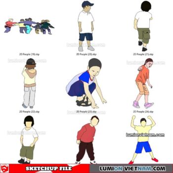 230102. 2D People Sketchup Models