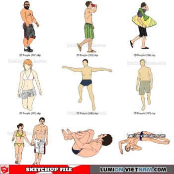 230102. 2D People Sketchup Models