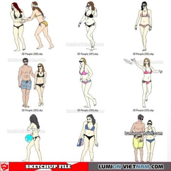 230102. 2D People Sketchup Models