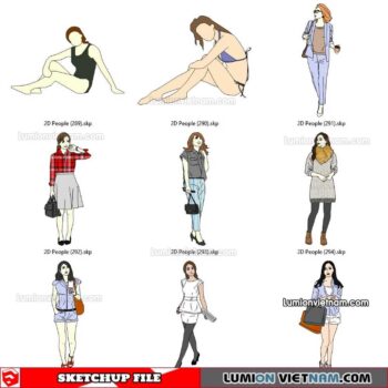 230102. 2D People Sketchup Models