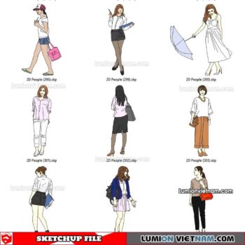 230102. 2D People Sketchup Models