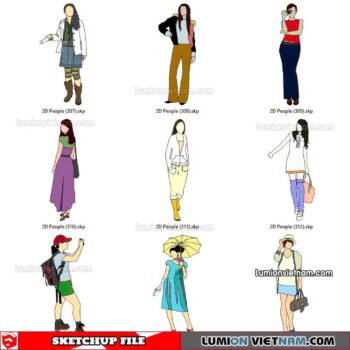 230102. 2D People Sketchup Models