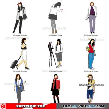 230102. 2D People Sketchup Models