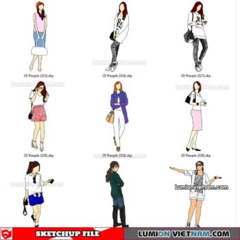 230102. 2D People Sketchup Models