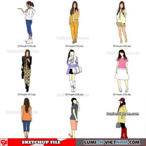 230102. 2D People Sketchup Models