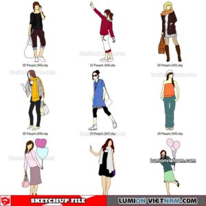 230102. 2D People Sketchup Models