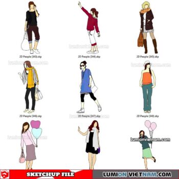 230102. 2D People Sketchup Models
