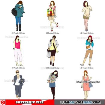 230102. 2D People Sketchup Models