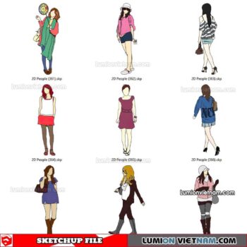 230102. 2D People Sketchup Models